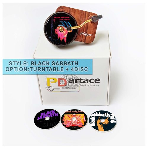 record player air freshener Black Sabbath and refill disc