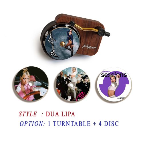 Dua Lipa record player air freshener and refill disc