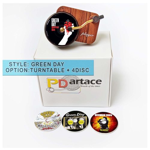 record player air freshener Green Day and refill disc