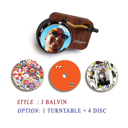 J Balvin record player air freshener and refill disc