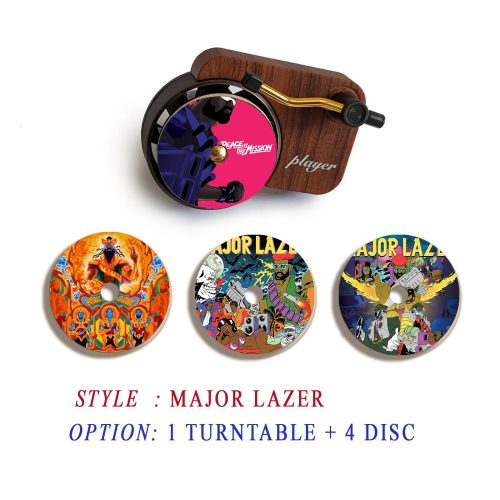 Major Lazer record player air freshener and refill disc